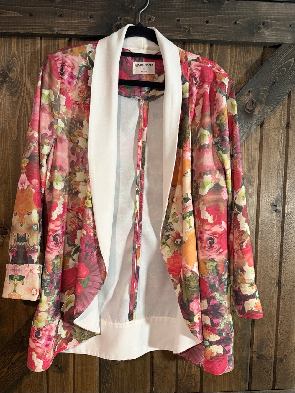 Gentle Fawn by Anthropologie Pink Floral Cardigan with White Trim